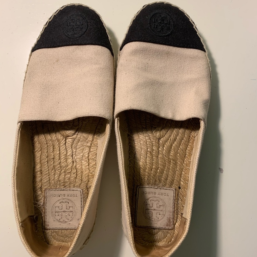 Tory Burch Black + White Espadrilles